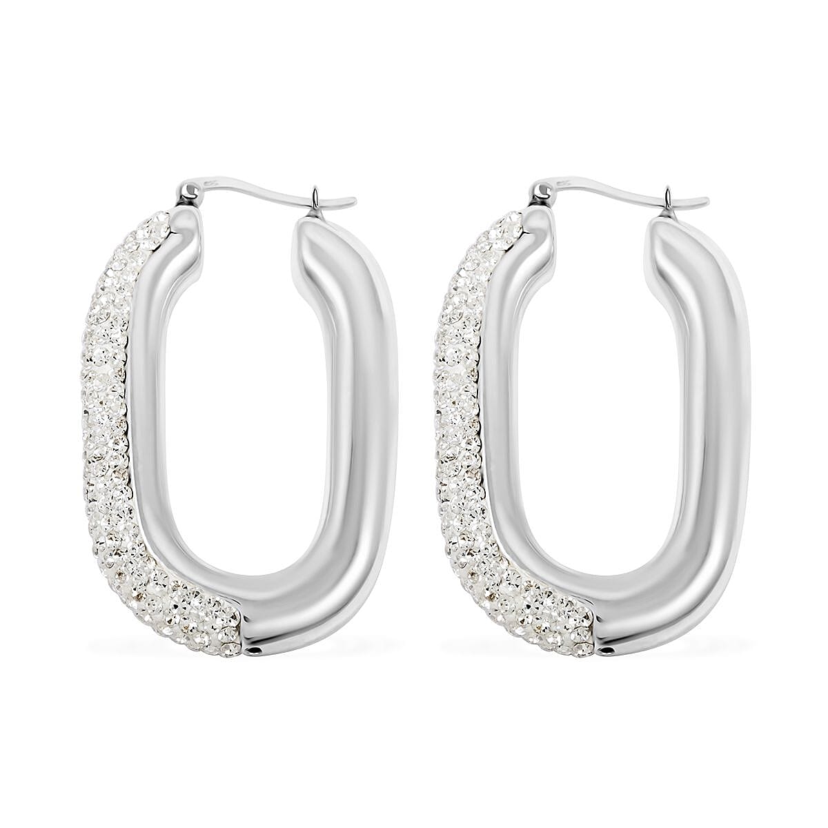 White Crystal Earrings in Sterling Silver