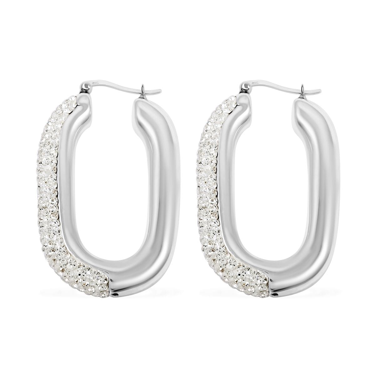 White Crystal Earrings in Sterling Silver image number 3