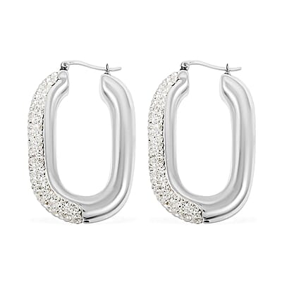 White Crystal Earrings in Sterling Silver