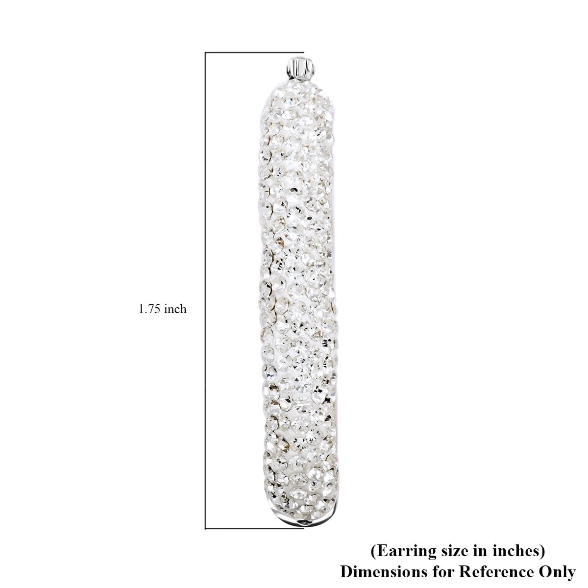 White Crystal Earrings in Sterling Silver image number 4