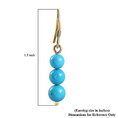 10K Yellow Gold AAA Sleeping Beauty Turquoise Lever Back Earrings 9.75 ctw