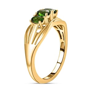 Chrome Diopside 0.51 ctw Ring in 18K Vermeil Yellow Gold Over Sterling Silver (Size 8.0)