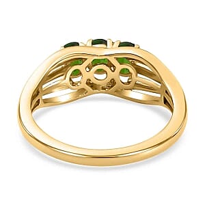 Chrome Diopside 0.51 ctw Ring in 18K Vermeil Yellow Gold Over Sterling Silver (Size 8.0)