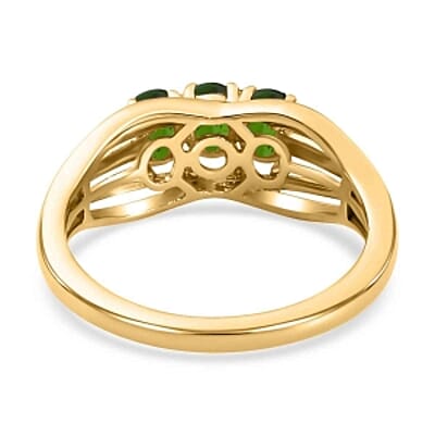 Chrome Diopside 0.51 ctw Ring in 18K Vermeil Yellow Gold Over Sterling Silver (Size 8.0)