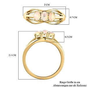 Ethiopian Welo Opal 0.30 ctw Ring in 18K Vermeil Yellow Gold Over Sterling Silver (Size 10.0)