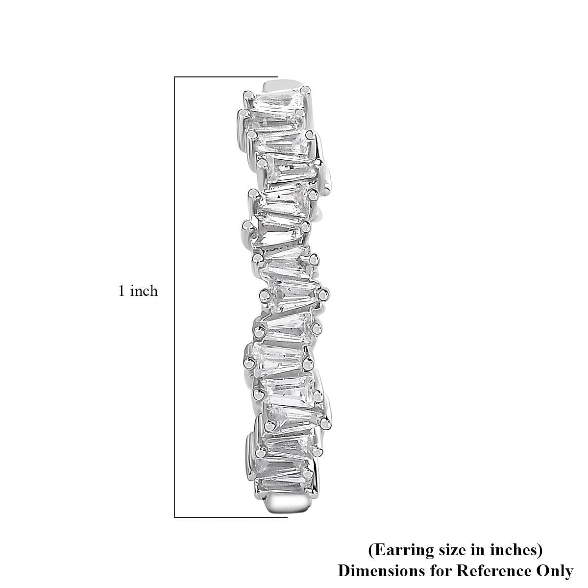 White Zircon Hoop Earrings in Rhodium Over Sterling Silver 4.75 ctw