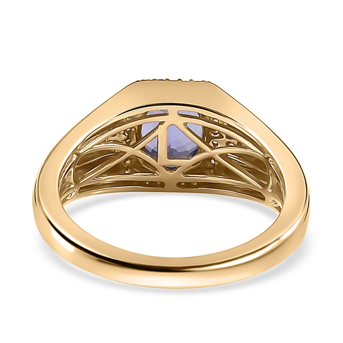 Luxoro 10K Yellow Gold Premium Tanzanite, Natural Yellow and White Diamond I2 Men's Ring (Size 10.0) 2.15 ctw image number 4