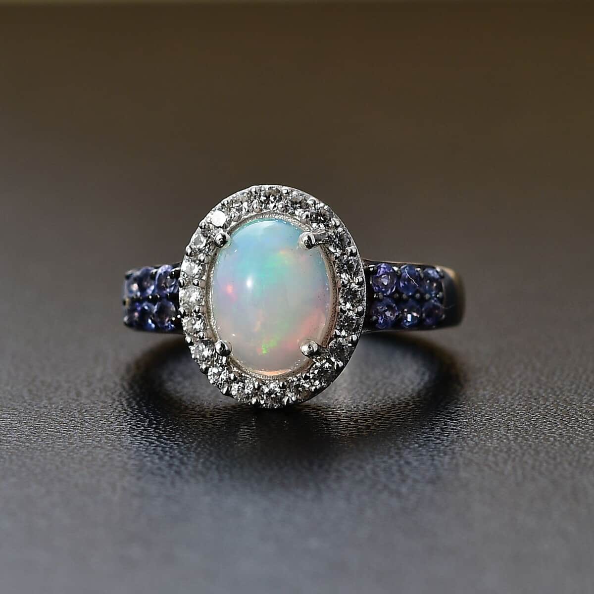 Premium Ethiopian Welo Opal and Multi Gemstone Ring in Platinum Over Sterling Silver (Size 10.0) 1.75 ctw image number 2