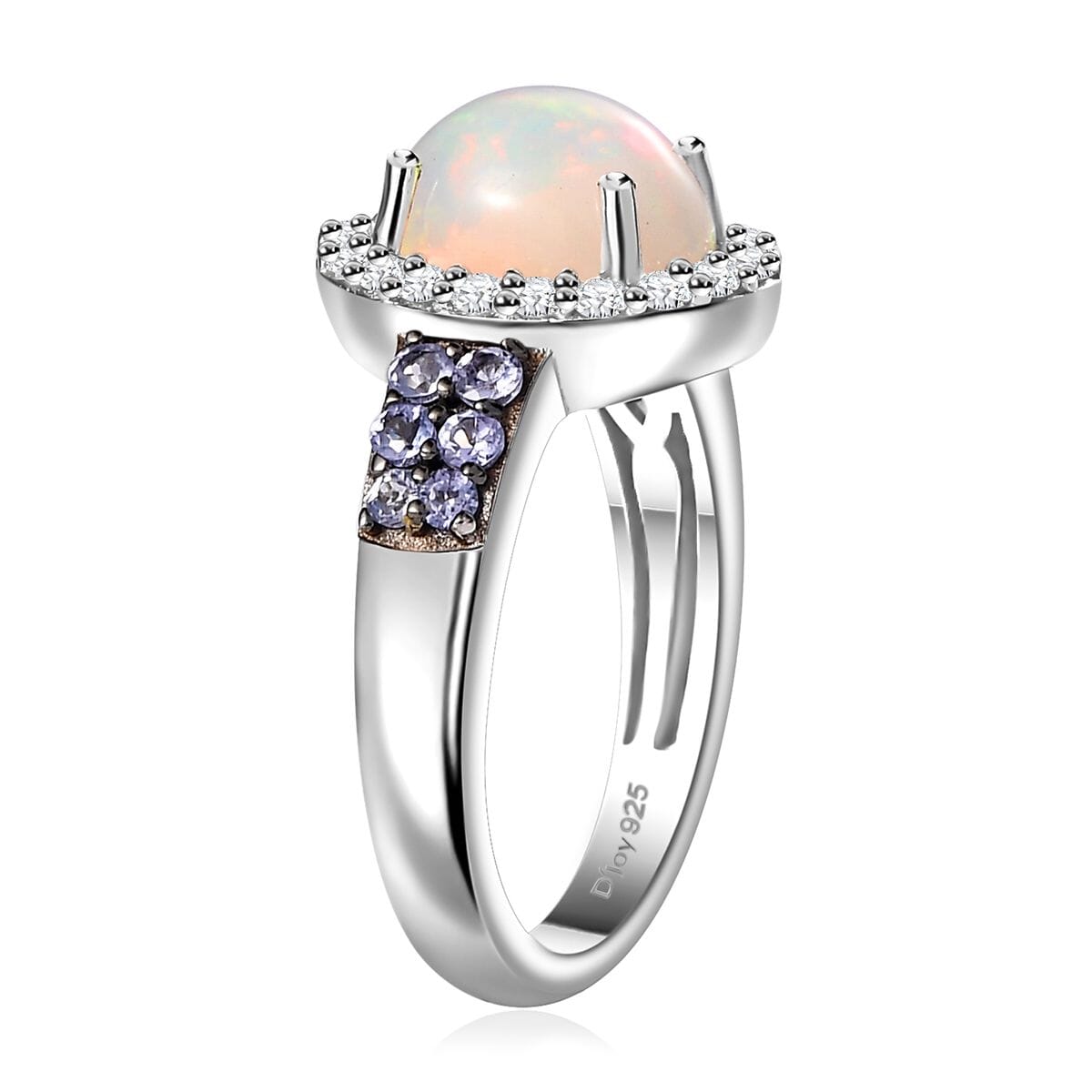 Premium Ethiopian Welo Opal and Multi Gemstone Ring in Platinum Over Sterling Silver (Size 8.0) 1.75 ctw image number 4