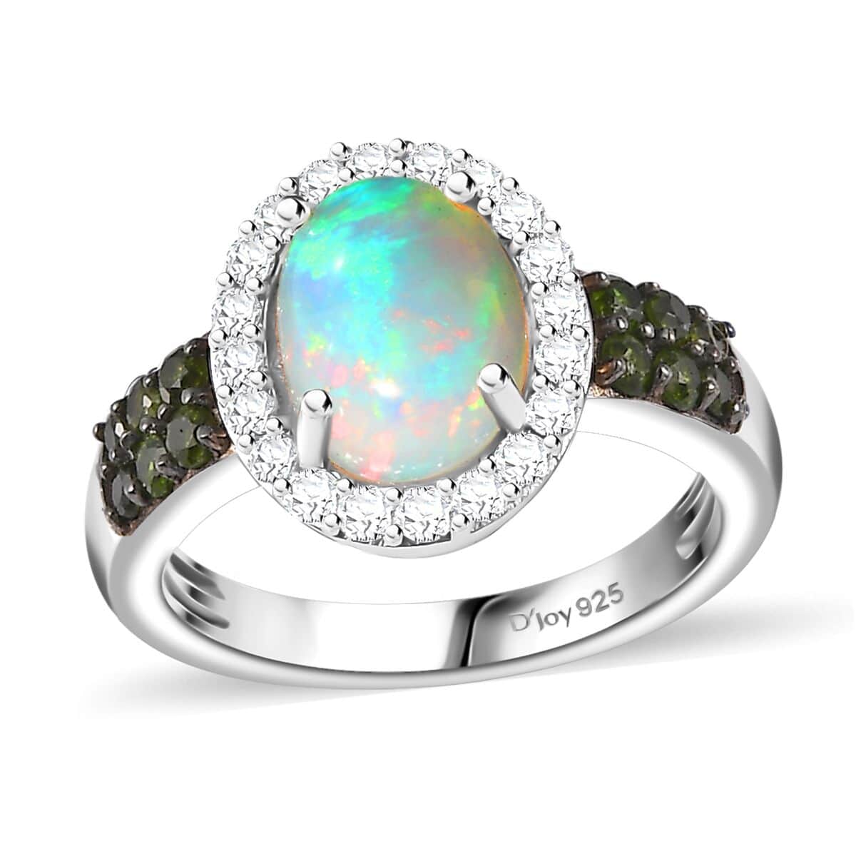 Premium Ethiopian Welo Opal and Multi Gemstone Ring in Platinum Over Sterling Silver (Size 5.0) 2.00 ctw image number 0