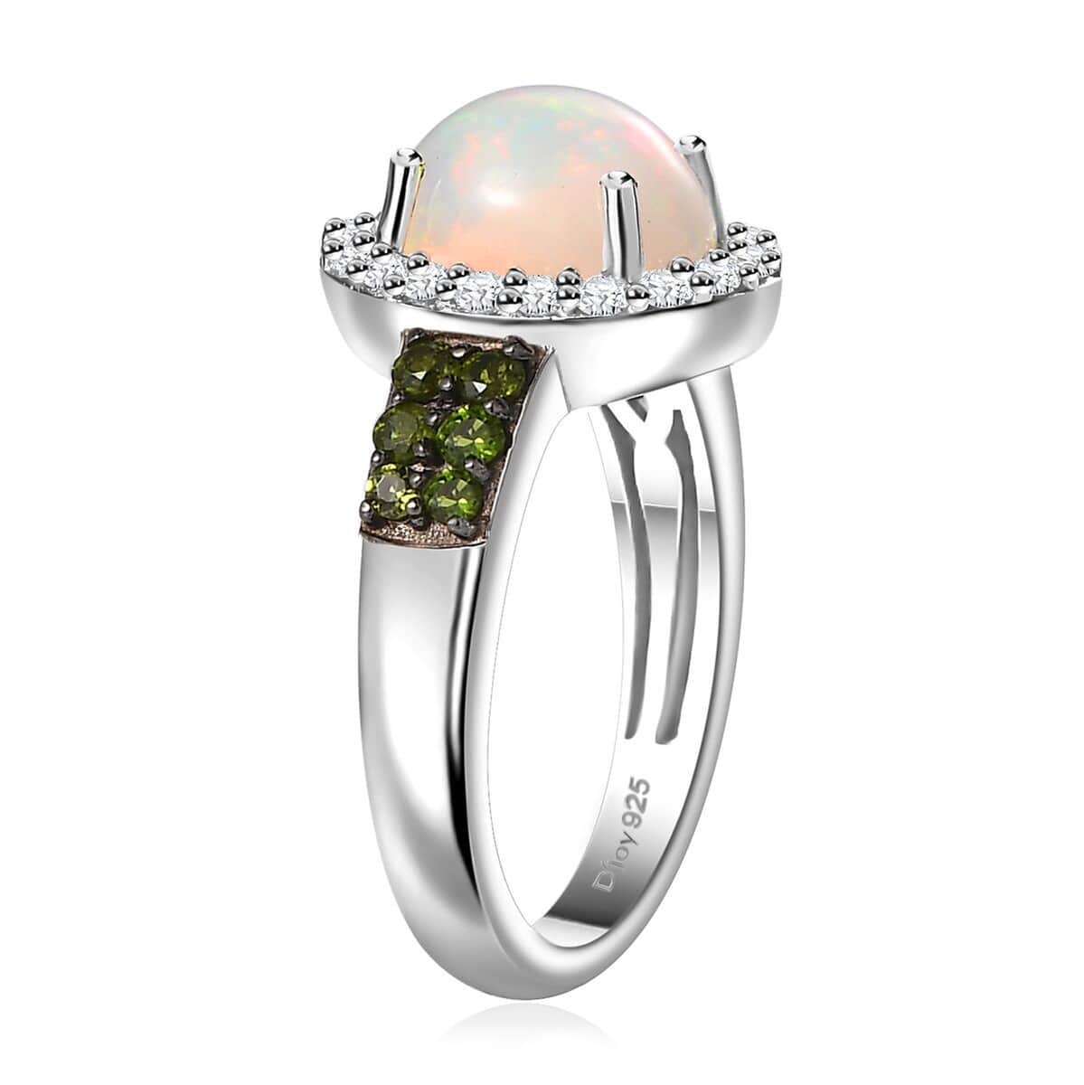 Premium Ethiopian Welo Opal and Multi Gemstone Ring in Platinum Over Sterling Silver (Size 5.0) 2.00 ctw image number 4