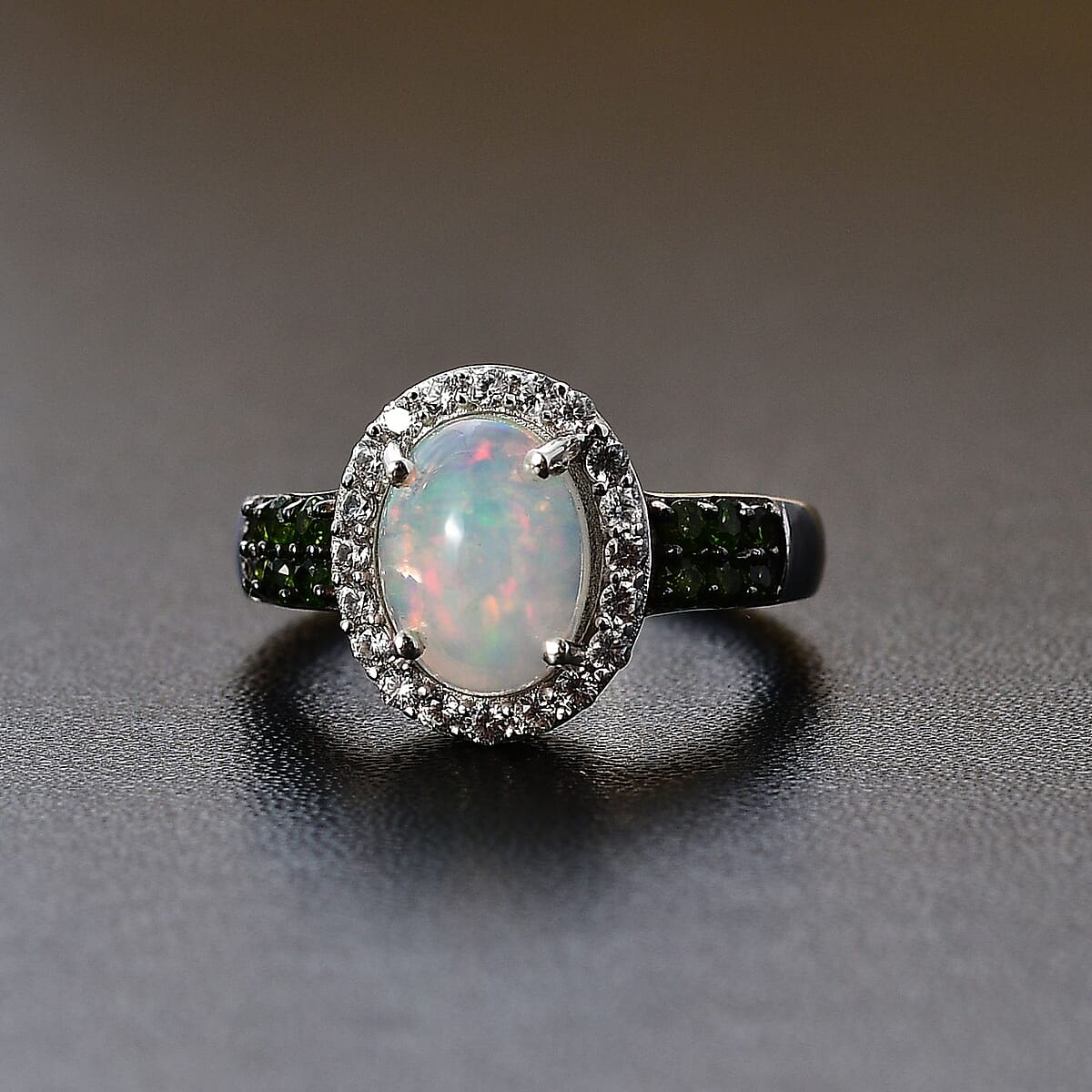 Premium Ethiopian Welo Opal and Multi Gemstone Ring in Platinum Over Sterling Silver (Size 9.0) 2.00 ctw image number 2