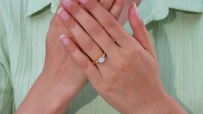 Moissanite Ring in Vermeil Yellow Gold Over Sterling Silver 1.20 ctw