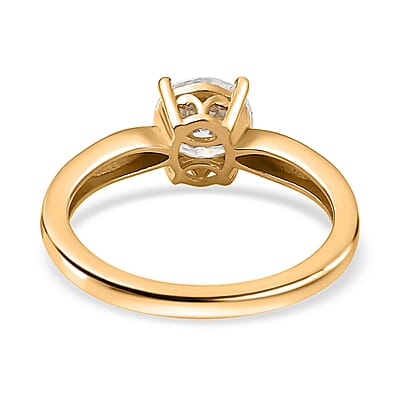 Moissanite Ring in Vermeil Yellow Gold Over Sterling Silver (Size 10.0) 1.20 ctw
