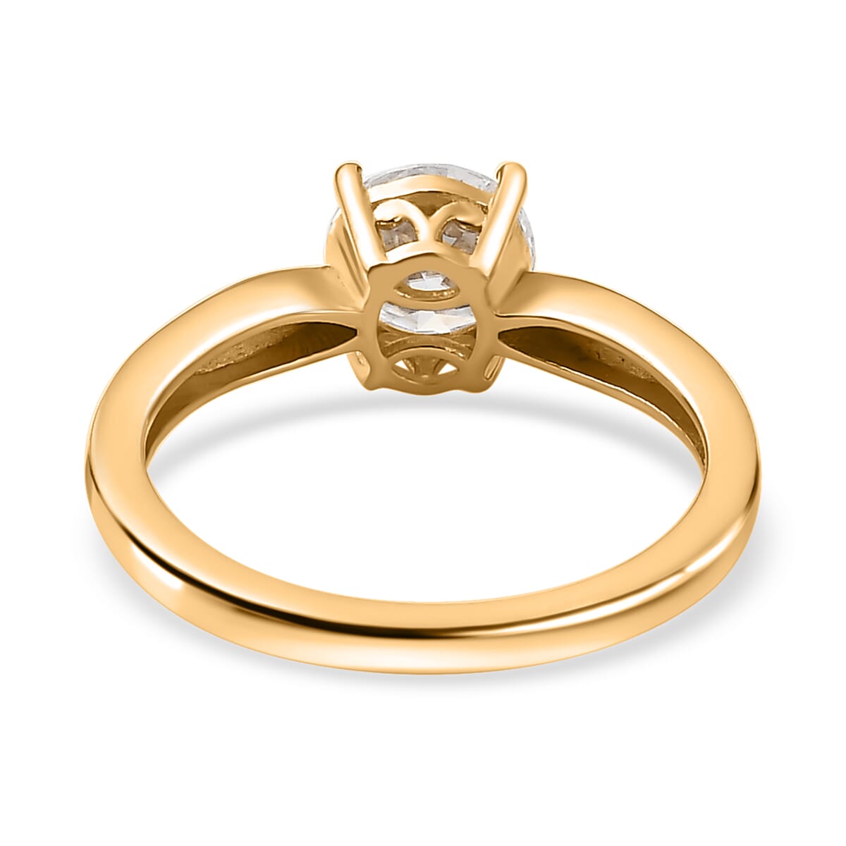 Moissanite Ring in Vermeil Yellow Gold Over Sterling Silver (Size 6.0) 1.20 ctw image number 4
