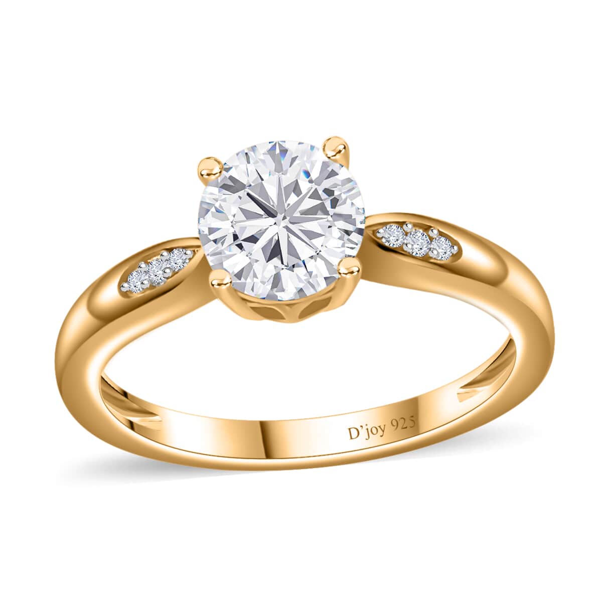 Moissanite Ring in Vermeil Yellow Gold Over Sterling Silver 1.20 ctw image number 0