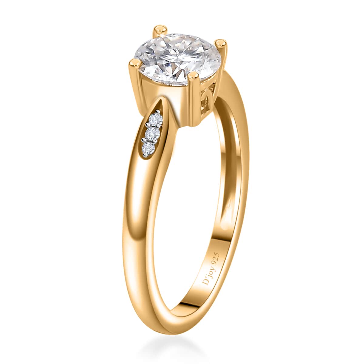 Moissanite Ring in Vermeil Yellow Gold Over Sterling Silver 1.20 ctw image number 3