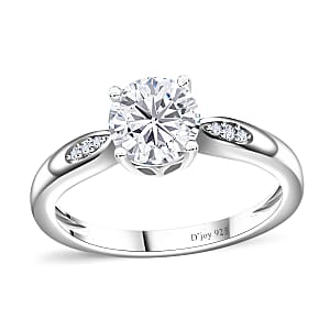 D'Joy Moissanite Ring in Platinum Over Sterling Silver (Size 5.0) 1.20 ctw