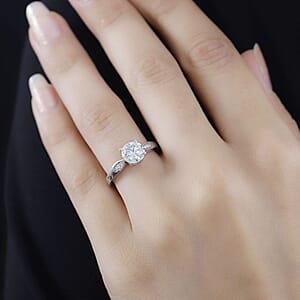 D'Joy Moissanite Ring in Platinum Over Sterling Silver (Size 5.0) 1.20 ctw