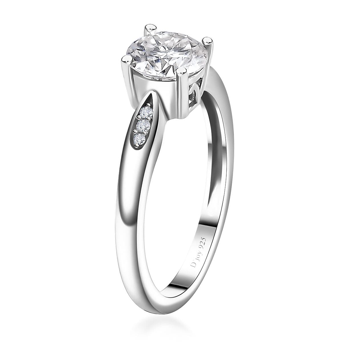 D'Joy Moissanite Ring in Platinum Over Sterling Silver (Size 5.0) 1.20 ctw image number 3