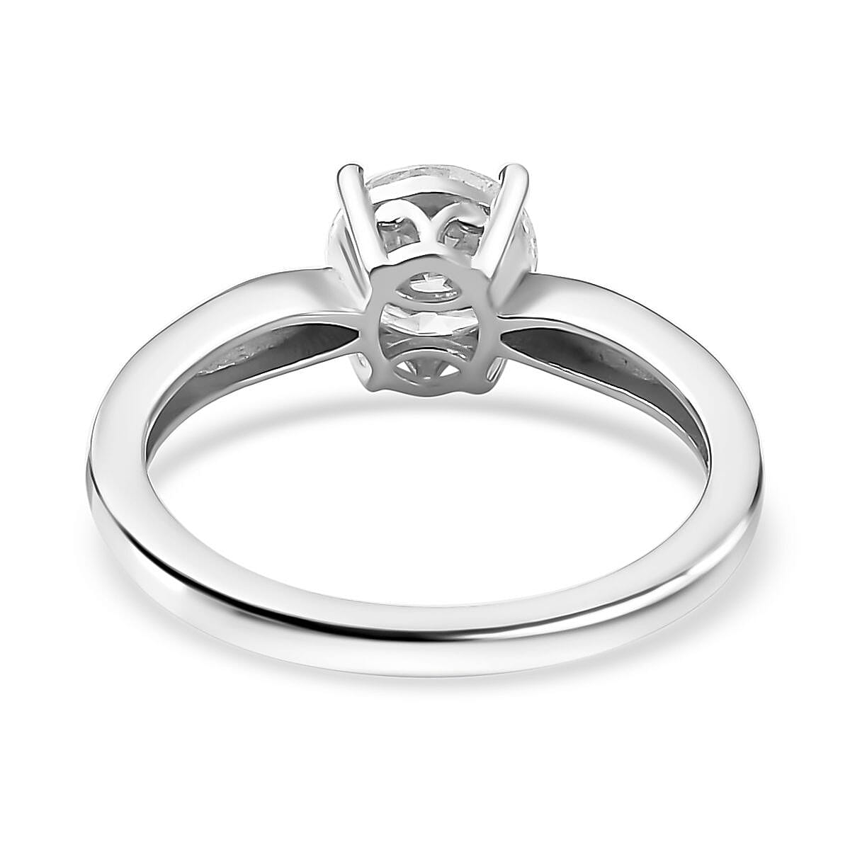 D'Joy Moissanite Ring in Platinum Over Sterling Silver (Size 5.0) 1.20 ctw image number 4