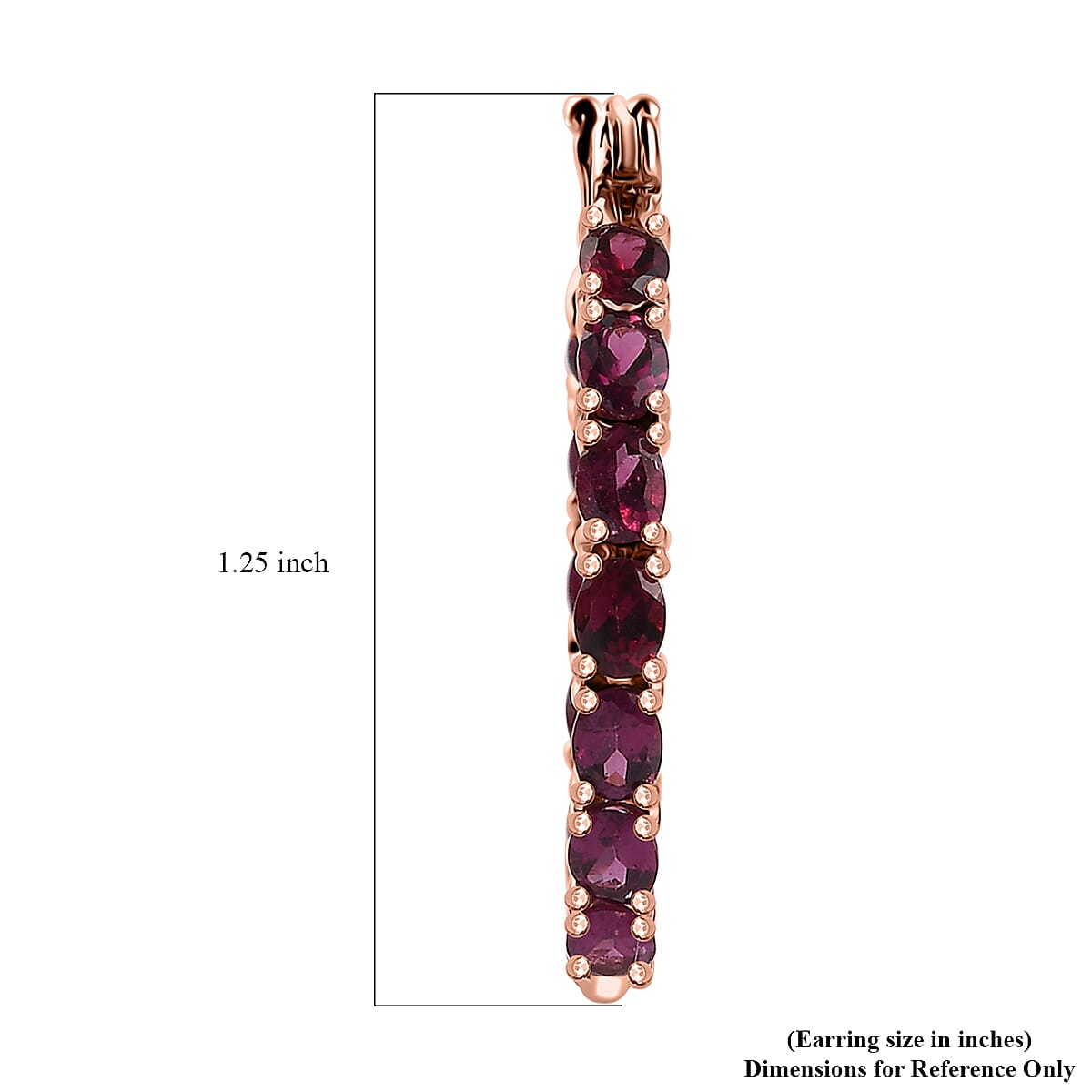 Tanzanian Wine Garnet Inside Out Hoop Earrings in 18K Vermeil Rose Gold Over Sterling Silver 5.40 ctw