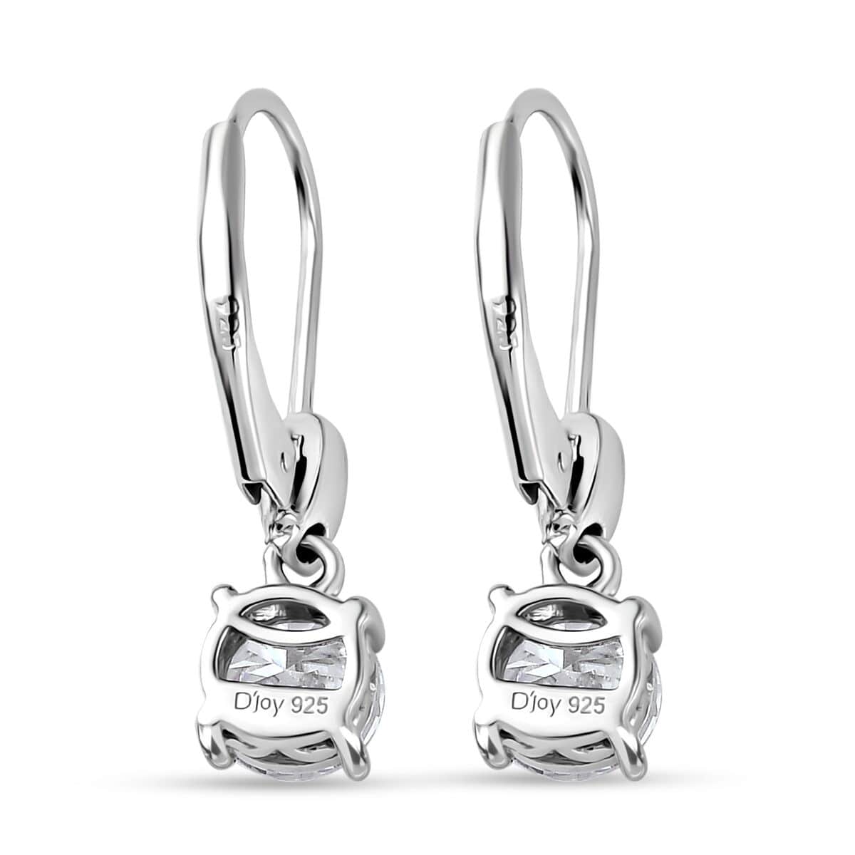 Moissanite Lever Back Earrings in Platinum Over Sterling Silver 1.50 ctw image number 4