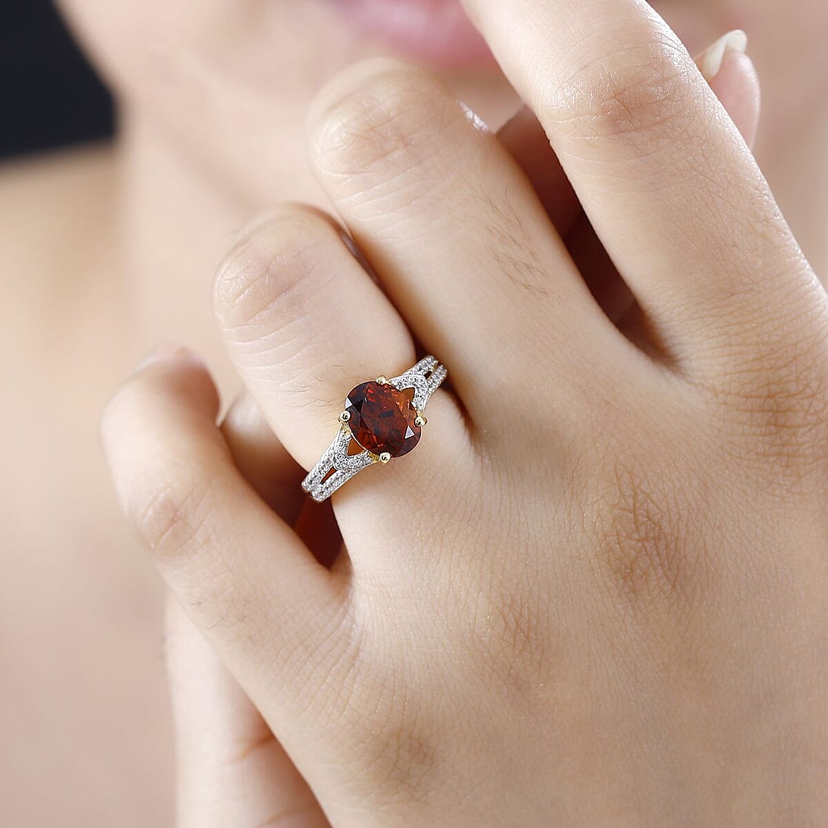 Niassa Ruby (FF) and White Zircon Infinity Shank Ring in Platinum Over Sterling Silver (Size 6.0) 2.80 ctw image number 2