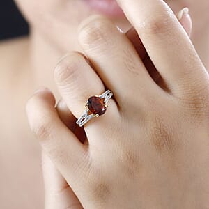 Niassa Ruby (FF) and White Zircon Infinity Shank Ring in Platinum Over Sterling Silver (Size 8.0) 2.80 ctw