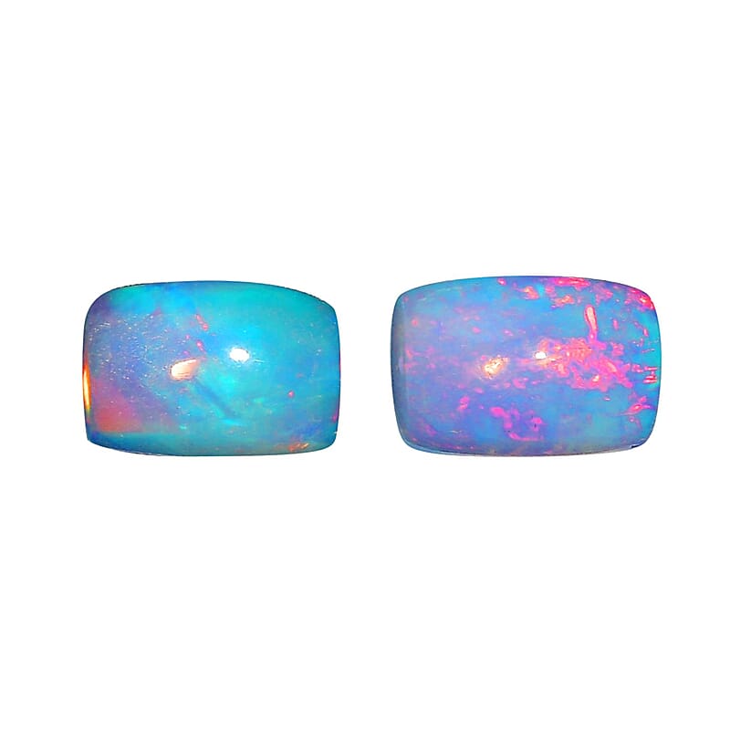 Ethiopian Welo Opal Set of 2 (Cush 6x4 mm) 0.49 ctw Loose gemstone