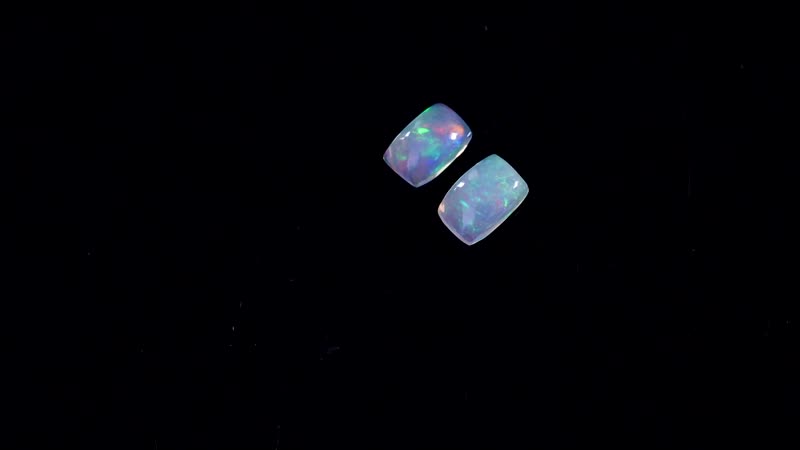 Ethiopian Welo Opal Set of 2 (Cush 6x4 mm) 0.49 ctw Loose gemstone