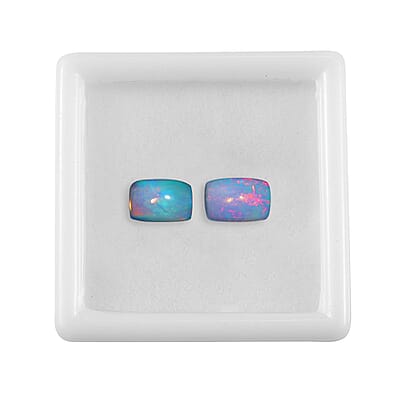 Ethiopian Welo Opal Set of 2 (Cush 6x4 mm) 0.49 ctw Loose gemstone