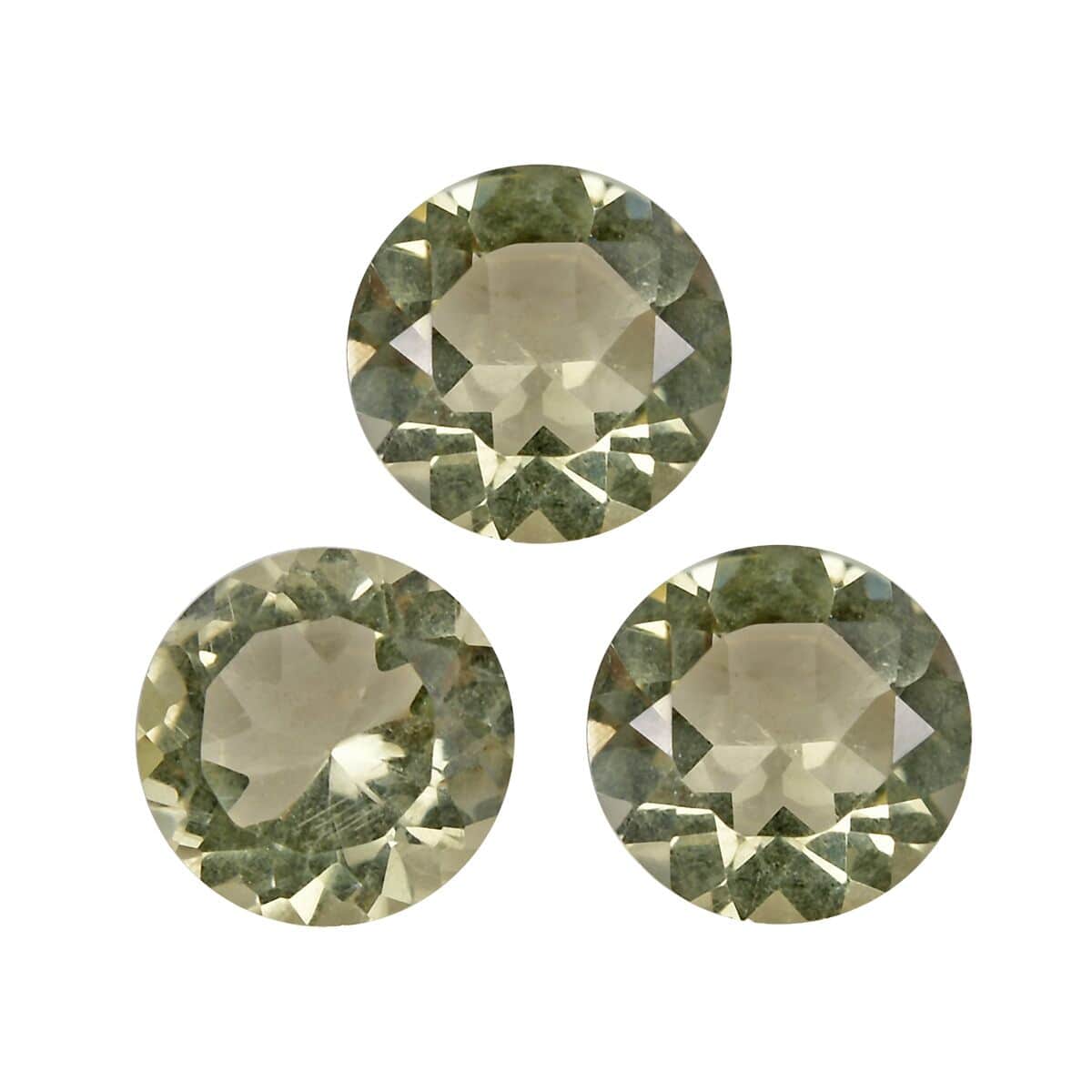 Brazilian Green Gold Quartz Set of 3 (Rnd 7 mm) 2.99 ctw Loose gemstone image number 0