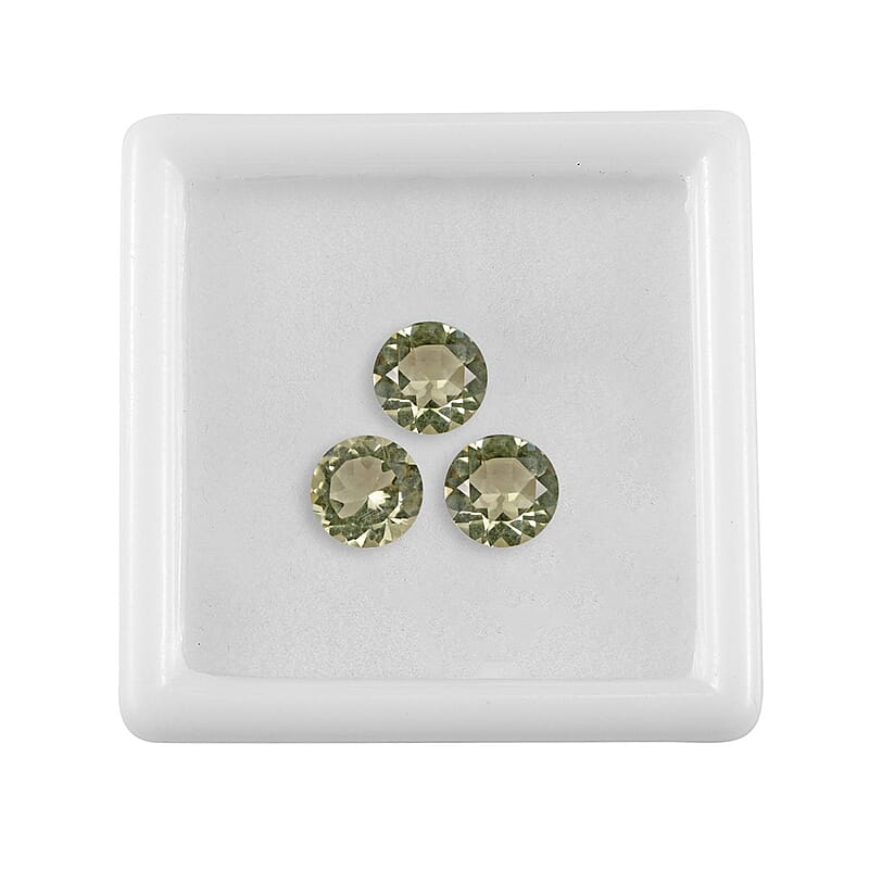 Brazilian Green Gold Quartz Set of 3 (Rnd 7 mm) 2.99 ctw Loose gemstone