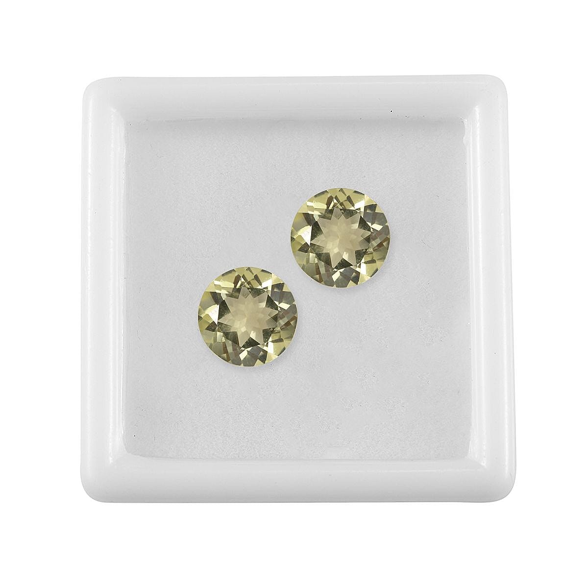 Brazilian Green Gold Quartz Set of 2 (Rnd 9 mm) 4.30 ctw Loose gemstone image number 3