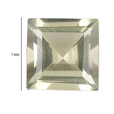 Brazilian Green Gold Quartz Set of 2 (Sqr 7 mm) 3.01 ctw Loose gemstone