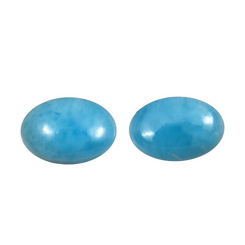 AAA Larimar Set of 2 (Ovl 6x4 mm) 0.93 ctw Loose Gemstone