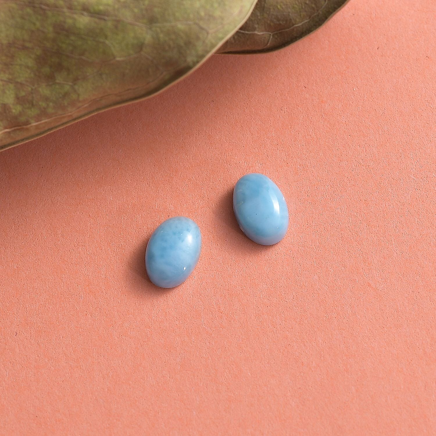 AAA Larimar Set of 2 (Ovl 6x4 mm) 0.93 ctw Loose Gemstone