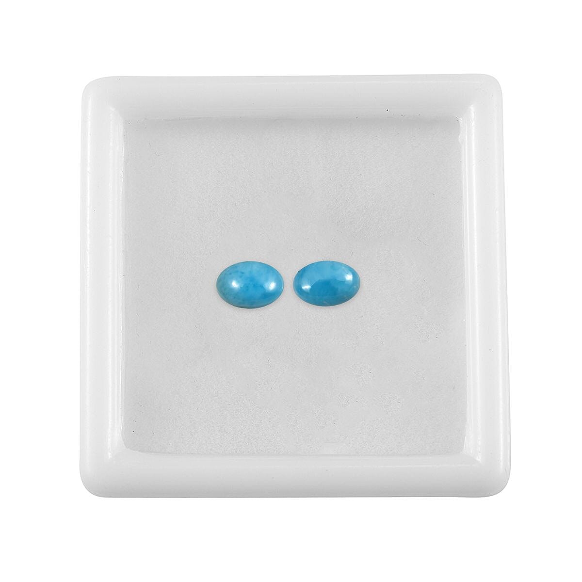 AAA Larimar Set of 2 (Ovl 6x4 mm) 0.93 ctw Loose Gemstone