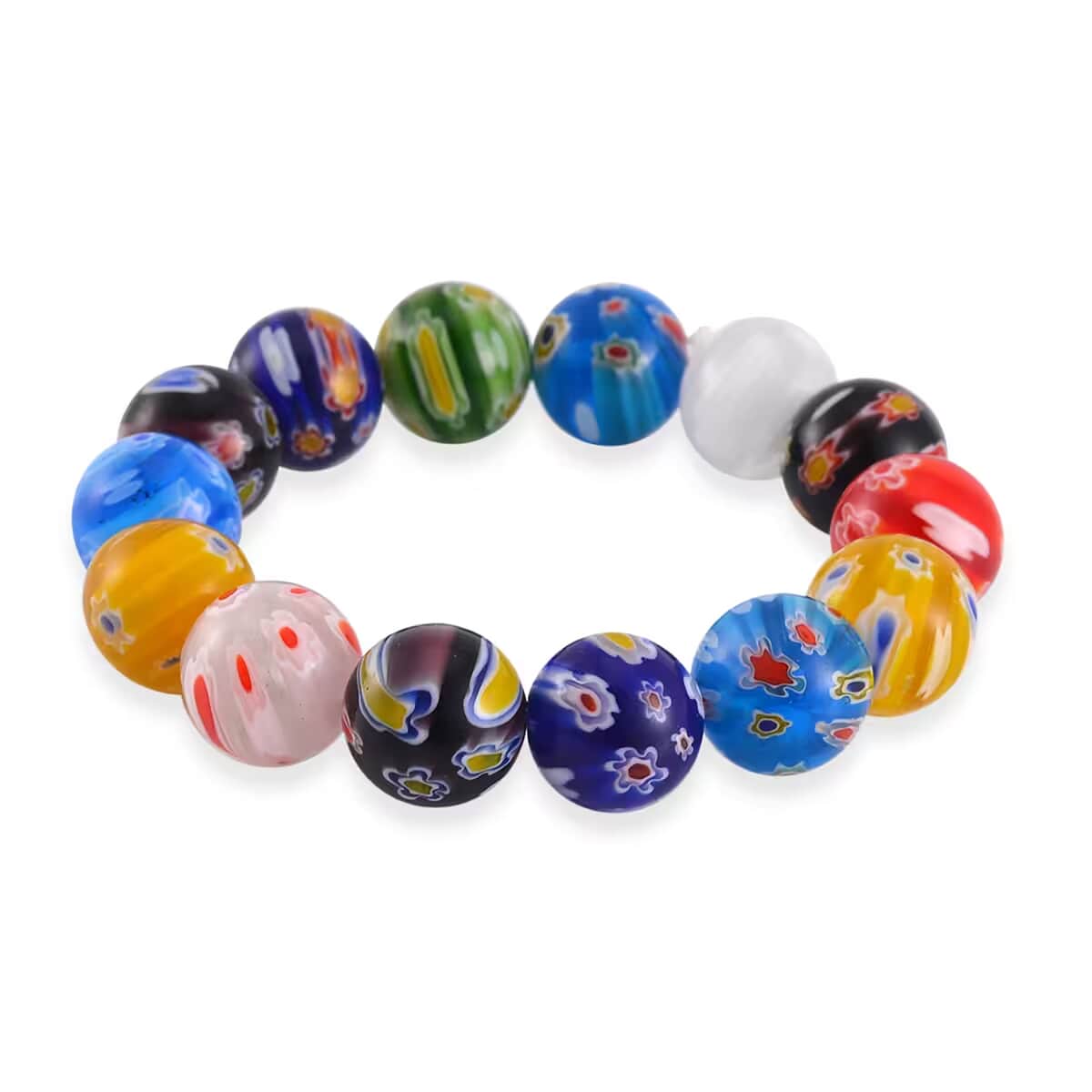 Multi Color Murano Style Stretch Bracelet image number 0