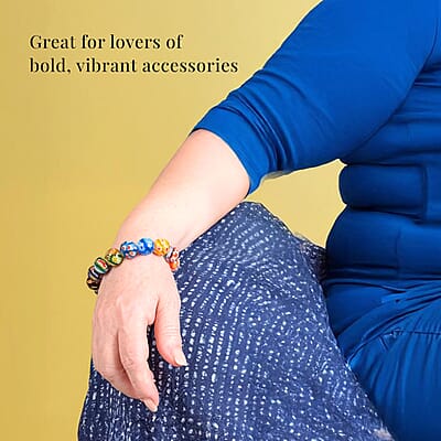 Multi Color Murano Style Stretch Bracelet