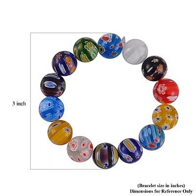Multi Color Murano Style Stretch Bracelet