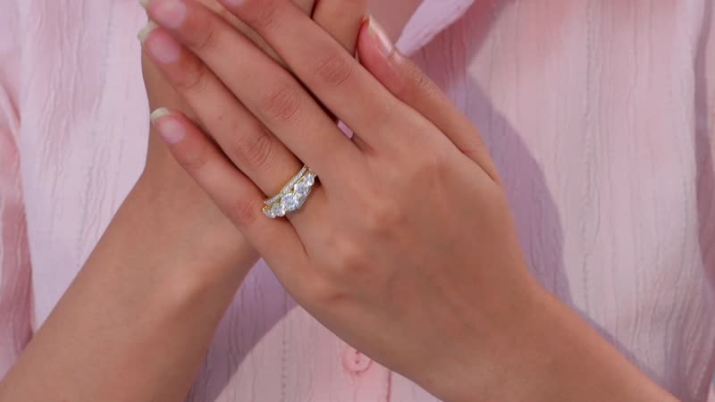 Moissanite Ring in Vermeil YG Over Sterling Silver (Size 6.0) 2.90 ctw