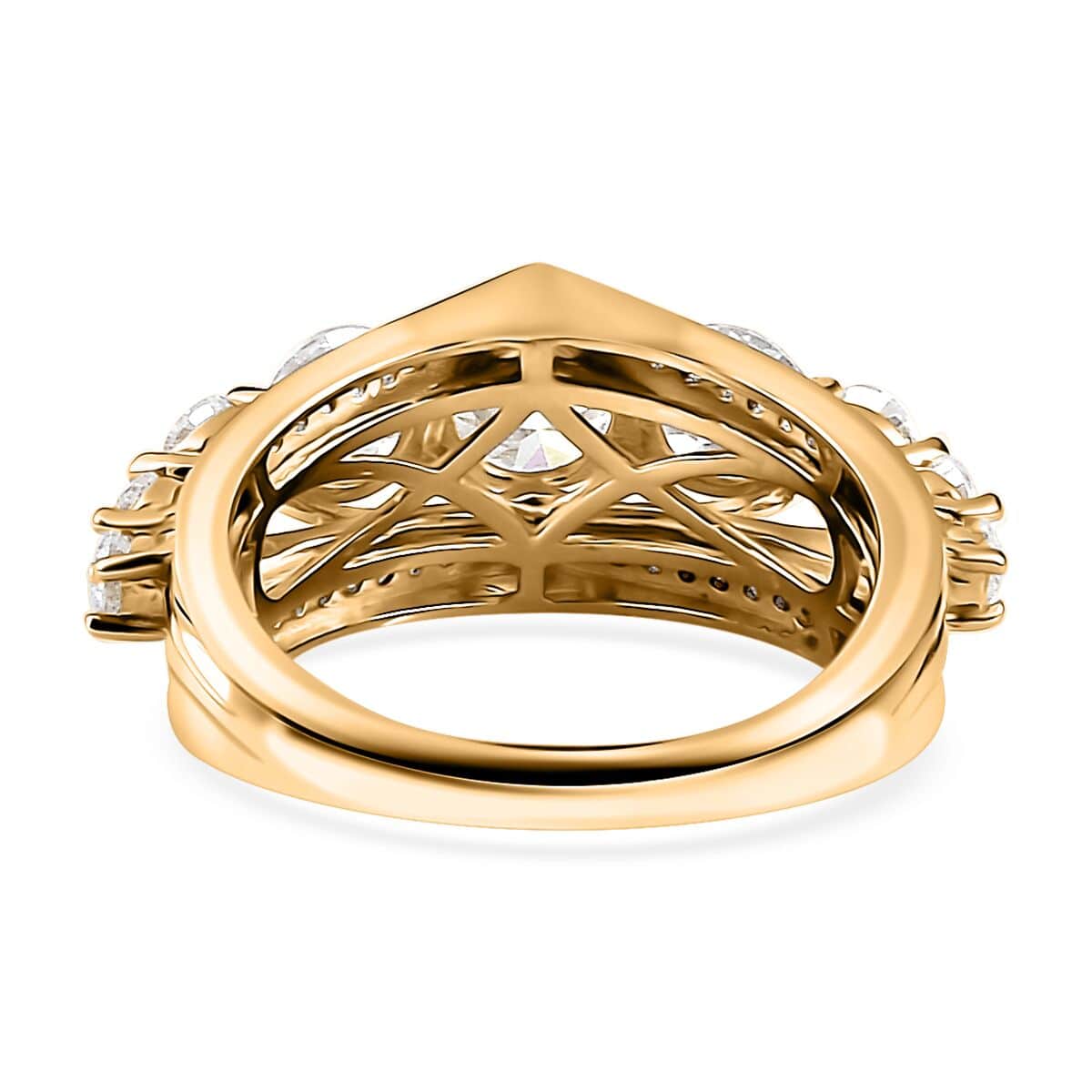 Moissanite Ring in Vermeil Yellow Gold Over Sterling Silver (Size 10.0) 2.90 ctw image number 4