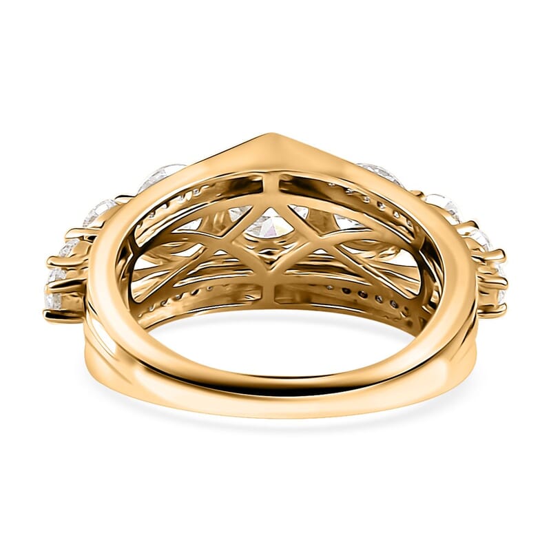 Moissanite Ring in Vermeil Yellow Gold Over Sterling Silver (Size 10.0) 2.90 ctw
