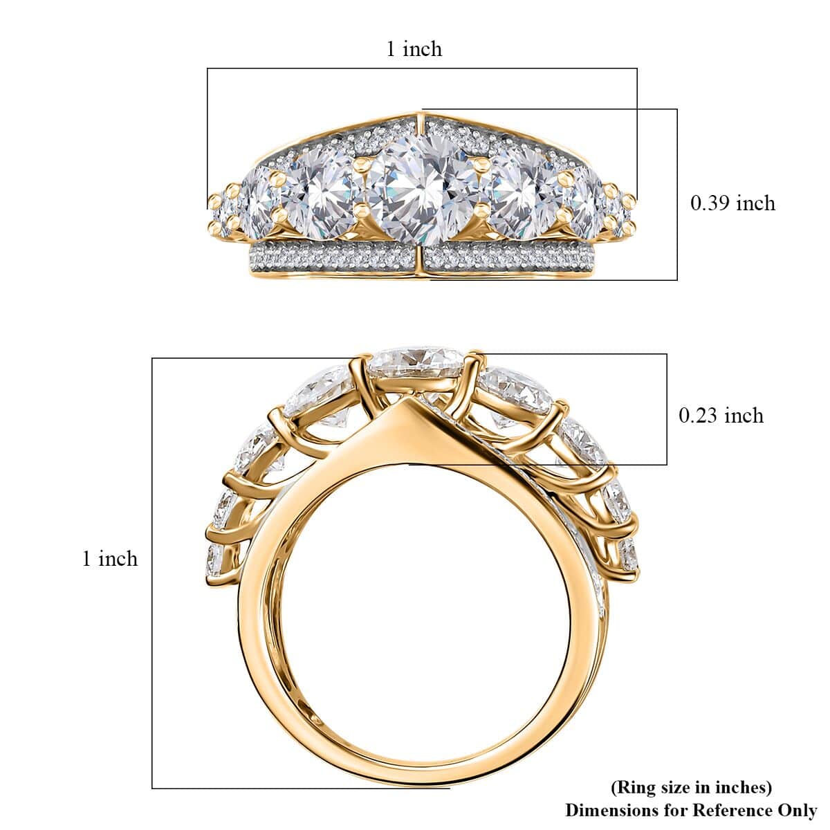 Moissanite Ring in Vermeil Yellow Gold Over Sterling Silver (Size 10.0) 2.90 ctw image number 5