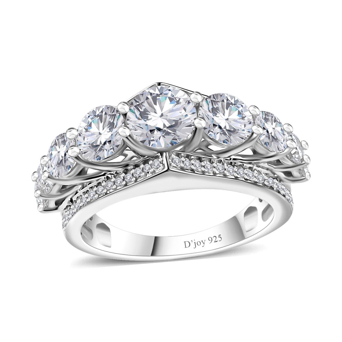 Moissanite Ring in Platinum Over Sterling Silver (Size 7.0) 2.90 ctw image number 0