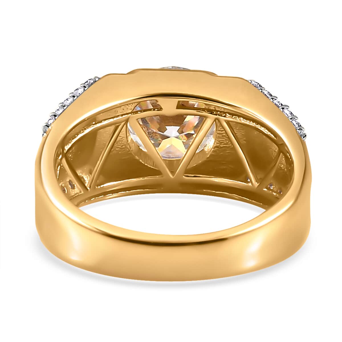 Moissanite Men's Ring in Vermeil Yellow Gold Over Sterling Silver (Size 12.0) 3.15 ctw image number 4