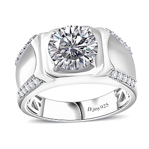 Doorbuster D'Joy Moissanite 3.15 ctw Men's Ring in Rhodium Over Sterling Silver (Size 11.0)