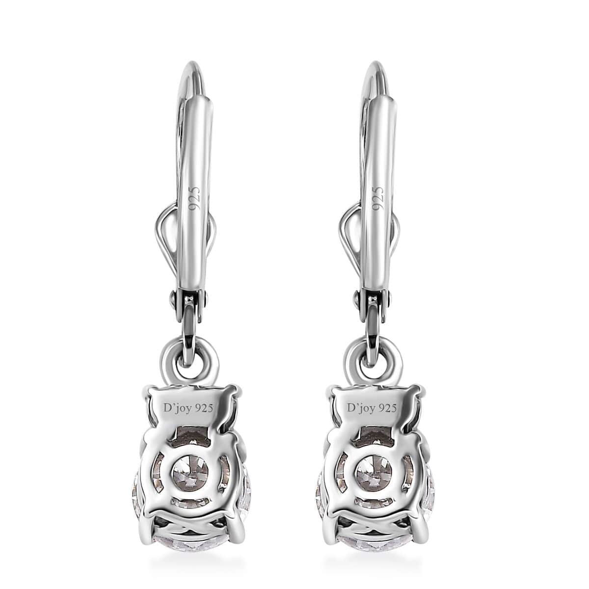 Moissanite , Anthill Garnet Solitaire Lever Back Earring in Platinum Over Sterling Silver 1.70 ctw image number 4